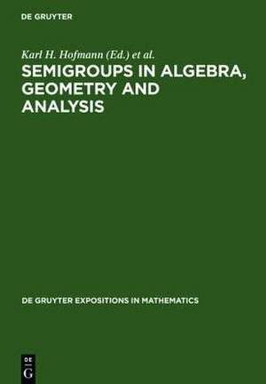 Semigroups in Algebra, Geometry and Analysis de Karl H. Hofmann