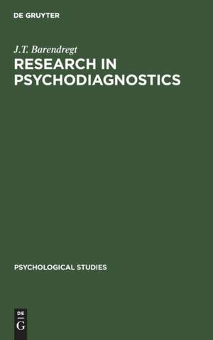 Research in Psychodiagnostics de J. T. Barendregt