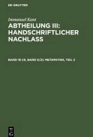 Metaphysik, Teil 2 de Degruyter