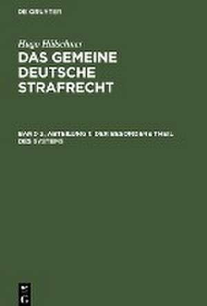 Der besondere Theil des Systems de Hugo Hälschner