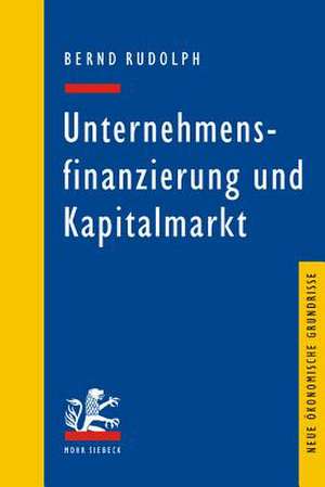 Unternehmensfinanzierung Und Kapitalmarkt: Politikwissenschaftliche Abhandlungen II de Bernd Rudolph