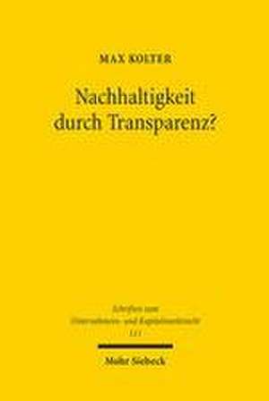 Nachhaltigkeit durch Transparenz? de Max Kolter