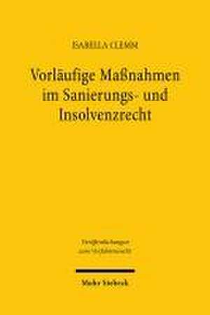 Vorläufige Maßnahmen im Sanierungs- und Insolvenzrecht de Isabella Clemm