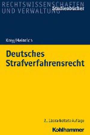 Deutsches Strafverfahrensrecht de Volker Krey