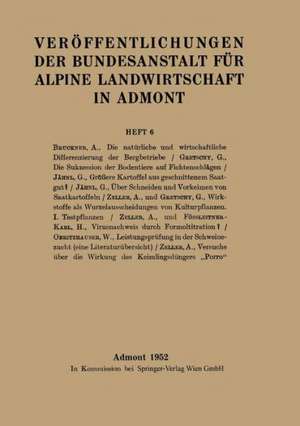 Veröffentlichungen der Bundesanstalt für alpine Landwirtschaft in Admont de A. Bruckner