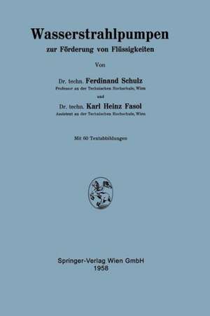 Wasserstrahlpumpen zur Förderung von Flüssigkeiten de Ferdinand Schulz