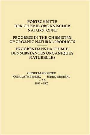 Generalregister / Cumulative Index / Index Général I–XX (1938–1962) de L. Zechmeister