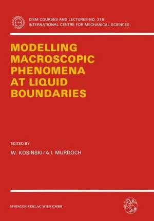 Modelling Macroscopic Phenomena at Liquid Boundaries de W. Kosinski