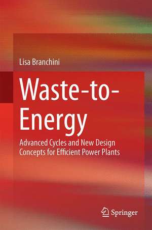 Waste-to-Energy: Advanced Cycles and New Design Concepts for Efficient Power Plants de Lisa Branchini