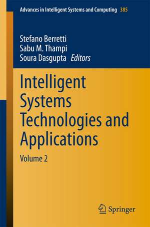 Intelligent Systems Technologies and Applications: Volume 2 de Stefano Berretti