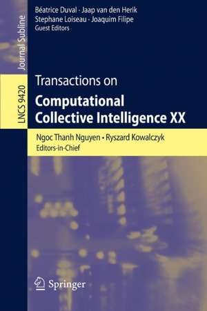 Transactions on Computational Collective Intelligence XX de Ngoc Thanh Nguyen