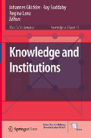 Knowledge and Institutions de Johannes Glückler