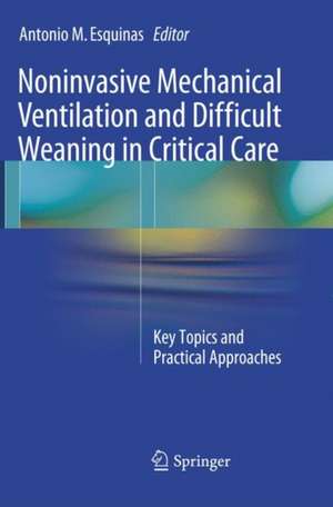 Noninvasive Mechanical Ventilation and Difficult Weaning in Critical Care: Key Topics and Practical Approaches de Antonio M. Esquinas