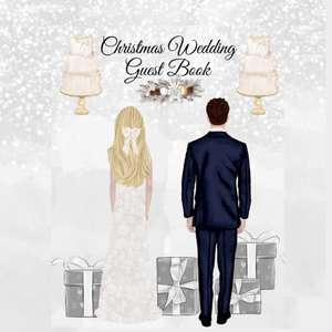 Christmas Wedding Guest Book de Grace White