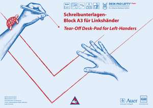 Schreibunterlagen-Block DESK-PAD LEFTY®, DIN A3, für Linkshänder de Johanna Barbara Sattler