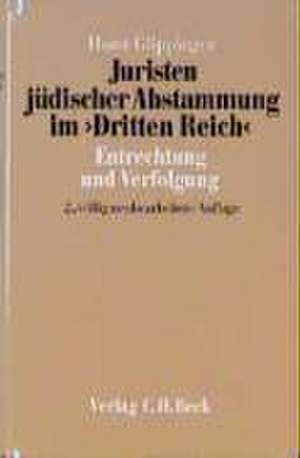 Juristen jüdischer Abstammung im Dritten Reich de Horst Göppinger