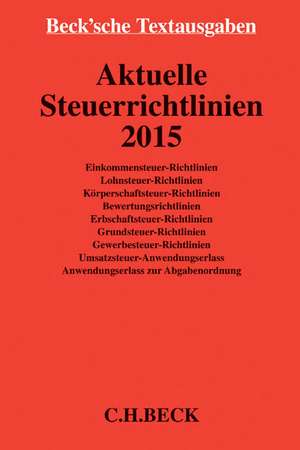 Aktuelle Steuerrichtlinien 2015