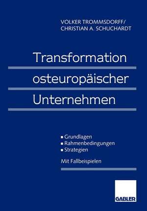 Transformation osteuropäischer Unternehmen: Grundlagen — Rahmenbedingungen — Strategien de Volker Trommsdorff