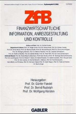 Finanzwirtschaftliche Information, Anreizgestaltung und Kontrolle de Günter Fandel