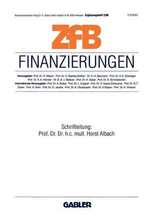 Finanzierungen de Horst Albach