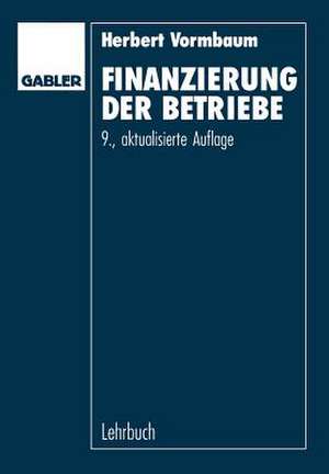 Finanzierung der Betriebe de Herbert Vormbaum