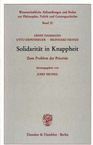 Solidarität in Knappheit de Ernst Dassmann