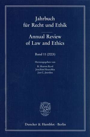 Jahrbuch für Recht und Ethik / Annual Review of Law and Ethics. de B. Sharon Byrd