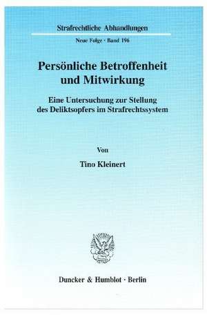 Persönliche Betroffenheit und Mitwirkung de Tino Kleinert