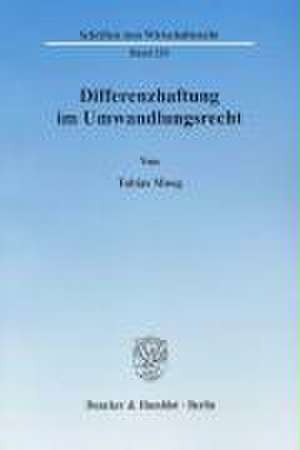 Differenzhaftung im Umwandlungsrecht. de Tobias Moog