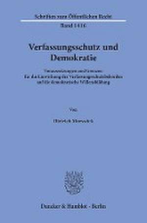 Verfassungsschutz und Demokratie de Dietrich Murswiek