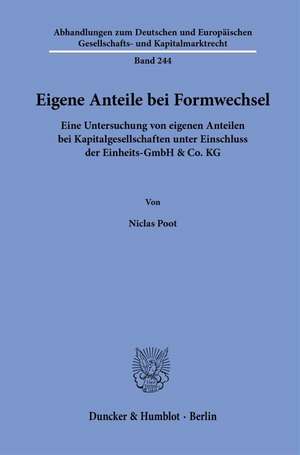 Eigene Anteile bei Formwechsel de Niclas Poot