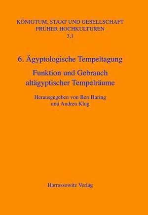 Agyptologische Tempeltagung (6.) Leiden, 4.-7. September 2002: Funktion Und Gebrauch Altagyptischer Tempelraume de Ben Haring