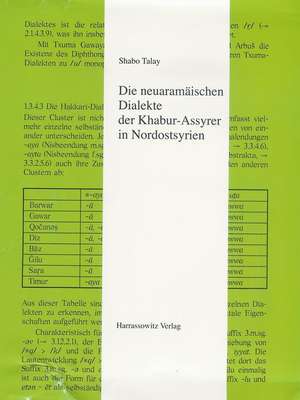 Die neuaramäischen Dialekte der Khabur-Assyrer in Nordostsyrien de Shabo Talay