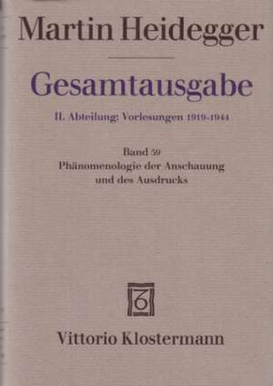 Heidegger, M: Phänomenologie der Anschauung