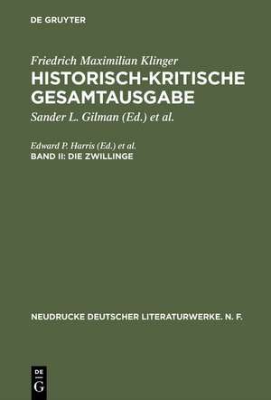 Die Zwillinge: Paralleldruck der Ausgaben von 1776 und 1794 de Edward P. Harris