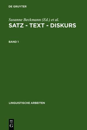 Satz – Text – Diskurs. Band 1 de Susanne Beckmann