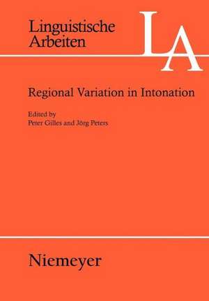 Regional Variation in Intonation de Peter Gilles