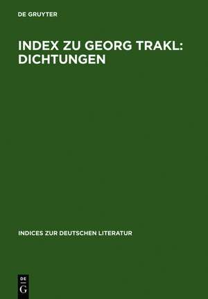 Index zu Georg Trakl: Dichtungen de Wolfgang Klein