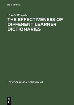 The Effectiveness of Different Learner Dictionaries: An Investigation into the Use of Dictionaries for Reading Comprehension by Intermediate Learners of German de Ursula Wingate