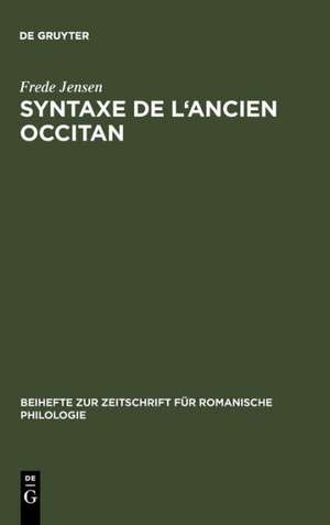 Syntaxe de l'ancien occitan de Frede Jensen