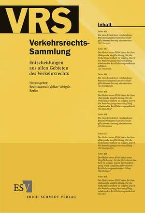 Verkehrsrechts-Sammlung (VRS) Bd. 121 de Volker Weigelt