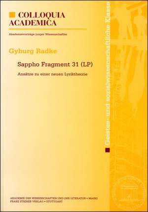 Sappho Fragment 31 (LP) de Gyburg Radke-Uhlmann