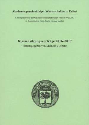 Klassensitzungsvorträge 2016-2017 de Meinolf Vielberg