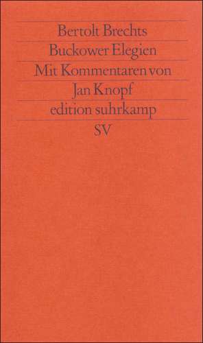 Brechts Bukower Elegien de Jan Knopf