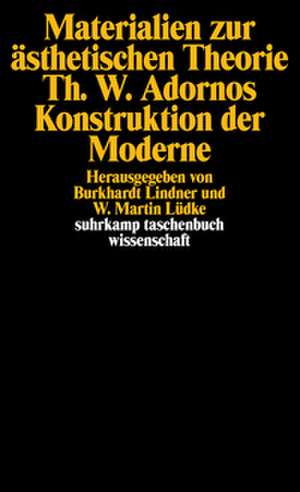 Materialien zur ästhetischen Theorie. Theodor W. Adornos Konstruktion der Moderne de W. Martin Lüdke