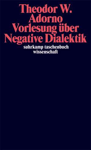 Vorlesung über Negative Dialektik de Theodor W. Adorno