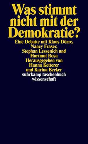 Was stimmt nicht mit der Demokratie?: Eine Debatte mit Klaus Dörre, Nancy Fraser, Stephan Lessenich und Hartmut Rosa. (suhrkamp taschenbuch wissenschaft) de Klaus Dörre