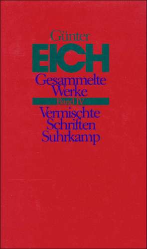 Gesammelte Werke 4. Vermischte Schriften de Axel Vieregg