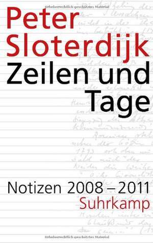 Zeilen und Tage 01 de Peter Sloterdijk