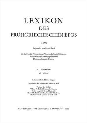 Lexikon Des Fruhgriechischen Epos Lfg. 24 de Thesaurus Linguae Graecae